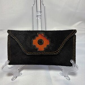 Dormeuil England Black Suede Wallet Minimalist